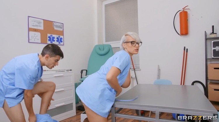 Big booty nurse takes long cock in ass